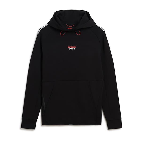 Superdry Sport Tech Logo Loose Tröja Med Huva Svart S Man
