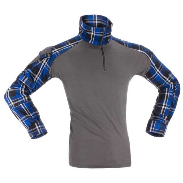 Invadergear Flannel Combat T-shirt Med Lång ärm Grå M Man