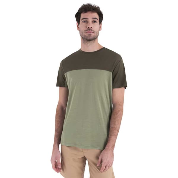 Icebreaker Merino 125 Cool-lite Sphere Iii Colour Block T-shirt Med Korte ærmer Grøn S Mand
