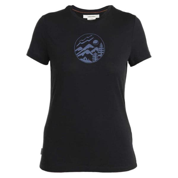 Icebreaker Merino 150 Tech Lite Iii Camping Circle T-shirt Med Korta ärmar Svart S Kvinna
