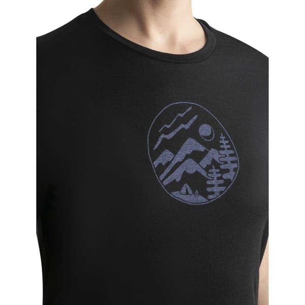 Icebreaker Merino 150 Tech Lite Iii Camping Circle T-shirt Med Korta ärmar Svart S Kvinna