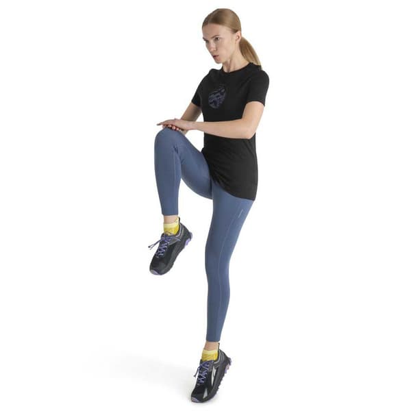 Icebreaker Merino 150 Tech Lite Iii Camping Circle T-shirt Med Korta ärmar Svart S Kvinna