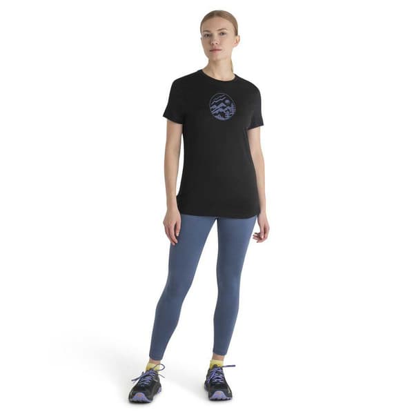 Icebreaker Merino 150 Tech Lite Iii Camping Circle T-shirt Med Korta ärmar Svart S Kvinna