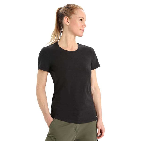Icebreaker Central Classic T-shirt Med Korte ærmer Sort XL Kvinde