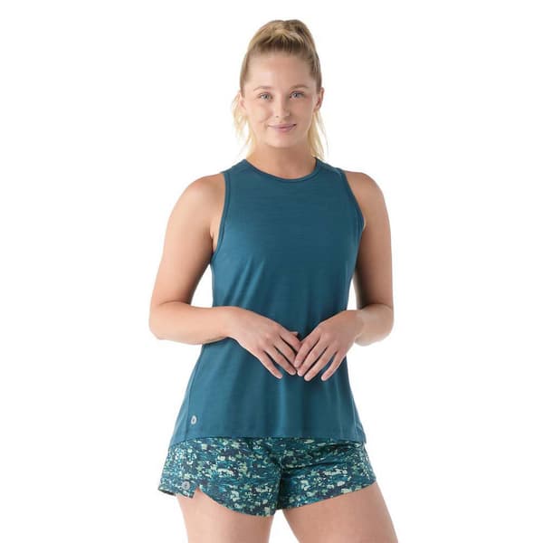 Smartwool Active Ultralite High Neck ærmeløs T-shirt Blå XL Kvinde