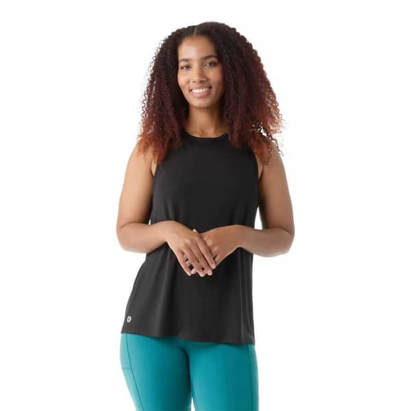 Smartwool Active Ultralite High Neck ærmeløs T-shirt Sort XL Kvinde