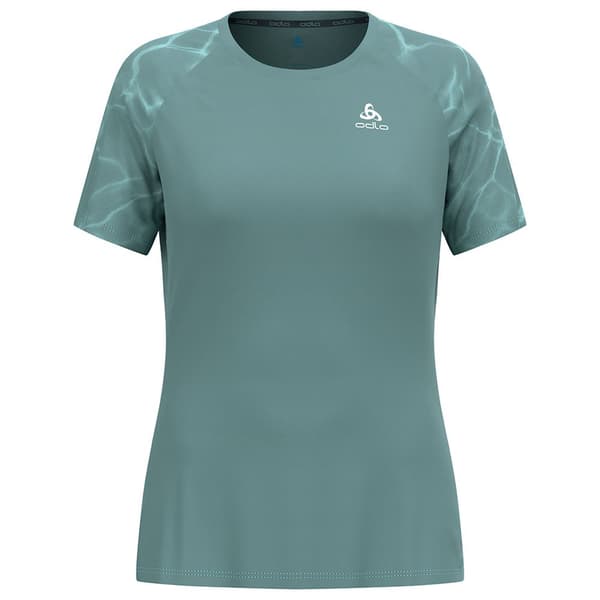 Odlo Essential Print T-shirt Med Korta ärmar Grönt M Kvinna