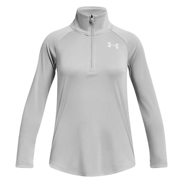 Under Armour Tech Graphic Halv Lynlås Langærmet T-shirt Grå 14-16 Years Dreng