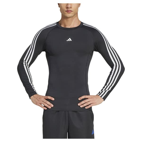 Adidas Techfit Compression 3 Stripes T-shirt Med Lång ärm  S Man