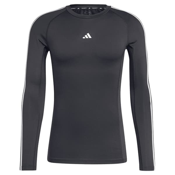 Adidas Techfit Compression 3 Stripes T-shirt Med Lång ärm  L Man