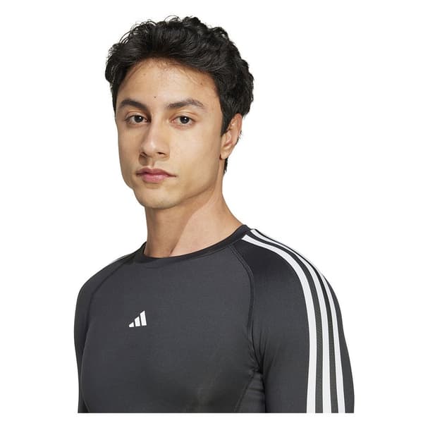 Adidas Techfit Compression 3 Stripes T-shirt Med Lång ärm  L Man