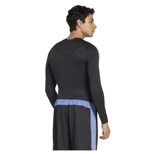 Adidas Techfit Compression 3 Stripes T-shirt Med Lång ärm  L Man