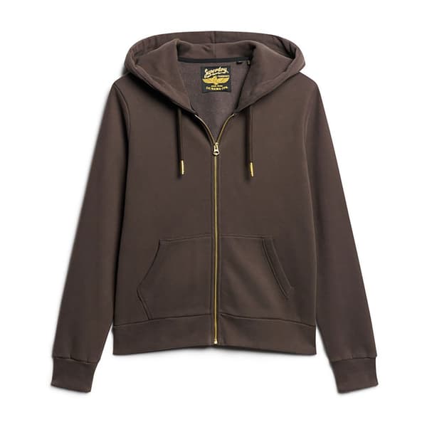 Superdry Tattoo Rhinestone Sweatshirt Med Lynlås Brun S Kvinde