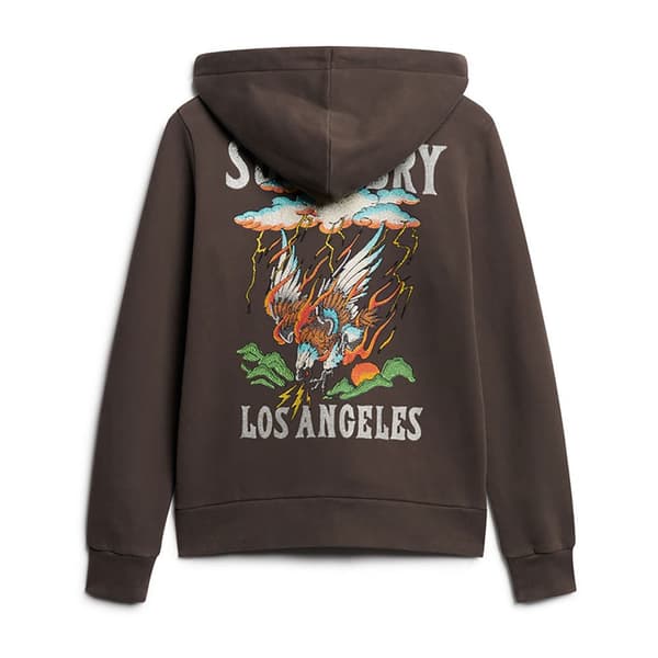 Superdry Tattoo Rhinestone Sweatshirt Med Lynlås Brun S Kvinde