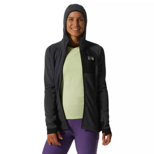 Mountain Hardwear Power Grid Kokovetoketjullinen Collegepaita Musta L Nainen