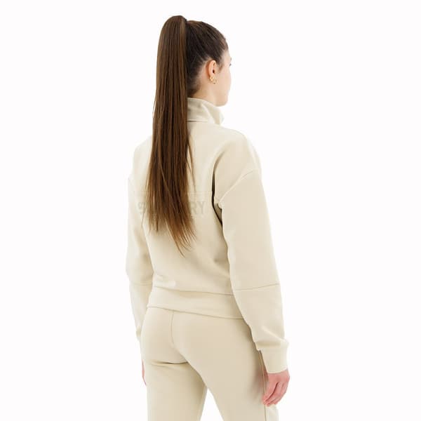 Superdry Sport Tech Relaxed Half Tröja Med Halv Dragkedja Beige XS Kvinna