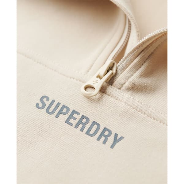 Superdry Sport Tech Relaxed Half Tröja Med Halv Dragkedja Beige XS Kvinna