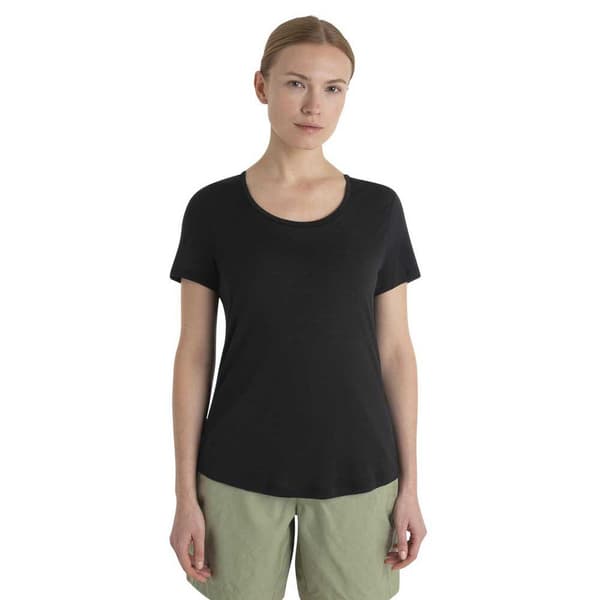 Icebreaker Merino 125 Cool-lite Sphere Iii Scoop Hihaton T-paita Musta M Nainen