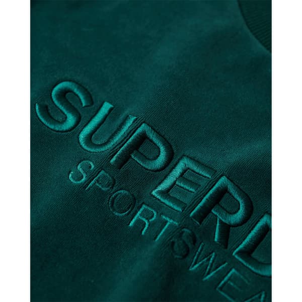 Superdry Velour Graphic Boxy Crew Tröja Grönt XS Kvinna