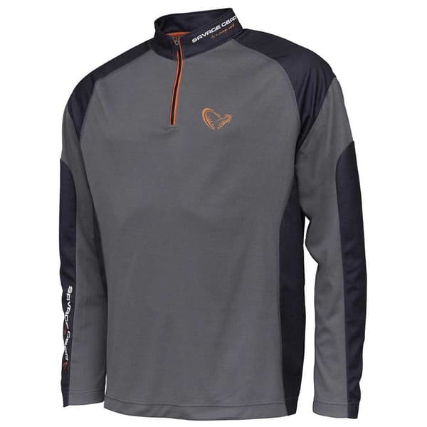 Savage Gear Tournament Halv Lynlås Sweatshirt Grå 2XL Mand