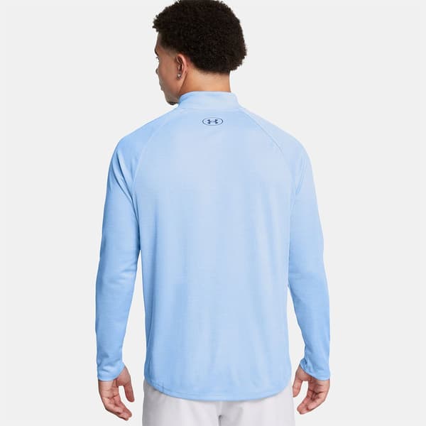 Under Armour Tech Textured Halv Lynlås Langærmet T-shirt Blå 2XL Mand
