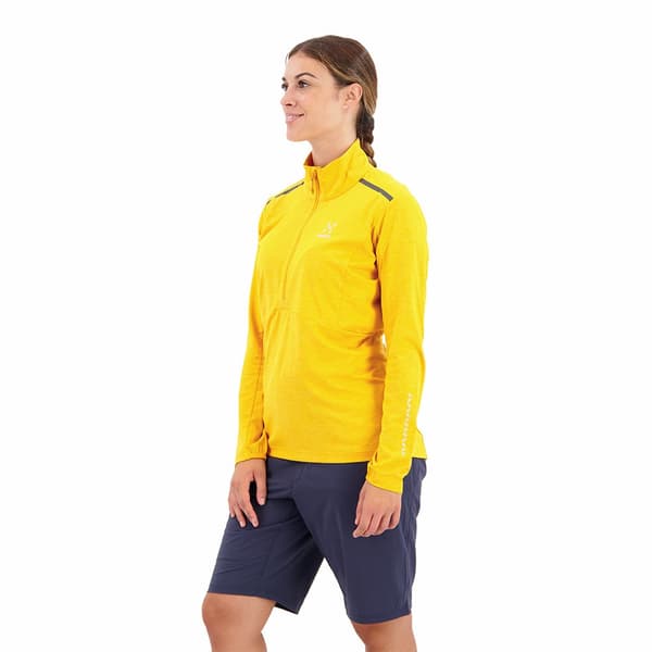 Haglofs L.i.m Strive Mid Halv Lynlås Sweatshirt Gul M Kvinde