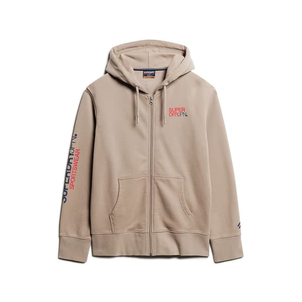 Superdry Sportswear Logo Loose Sweatshirt Med Dragkedja Beige M Man