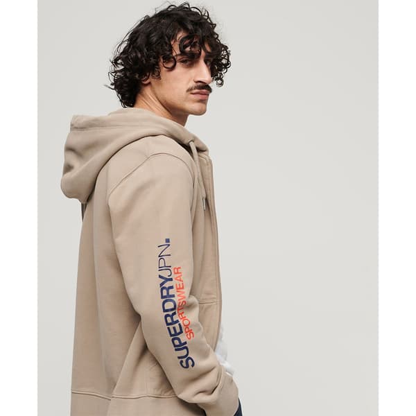 Superdry Sportswear Logo Loose Sweatshirt Med Dragkedja Beige M Man