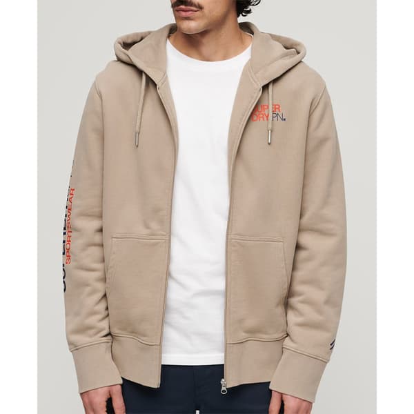 Superdry Sportswear Logo Loose Sweatshirt Med Dragkedja Beige M Man