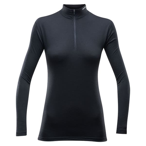 Devold Of Norway Breeze Merino 150 Halv Lynlås Langærmet T-shirt Sort S Kvinde