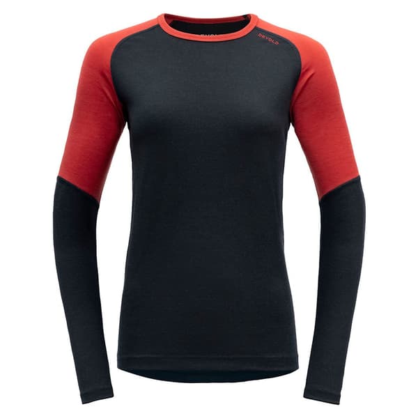 Devold Of Norway Jakta Merino 200 T-shirt Med Lange ærmer Rød,Sort XS Kvinde