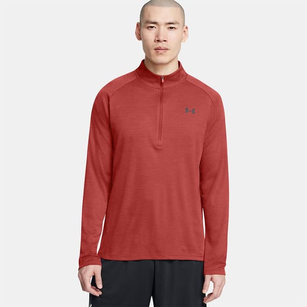 Under Armour Tech Textured Puoli Vetoketjullinen Pitkähihainen T-paita Oranssi M Mies