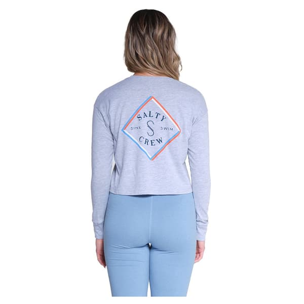Salty Crew Optical Tippet Crop T-shirt Med Lång ärm Blå XS Kvinna
