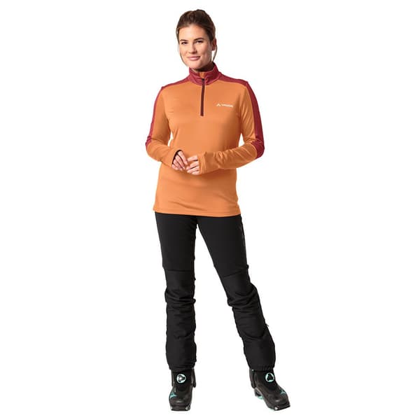 Vaude Livigno Ii Halv Dragkedja Långärmad T-shirt Orange 42 Kvinna