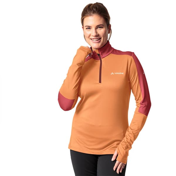 Vaude Livigno Ii Halv Dragkedja Långärmad T-shirt Orange 42 Kvinna