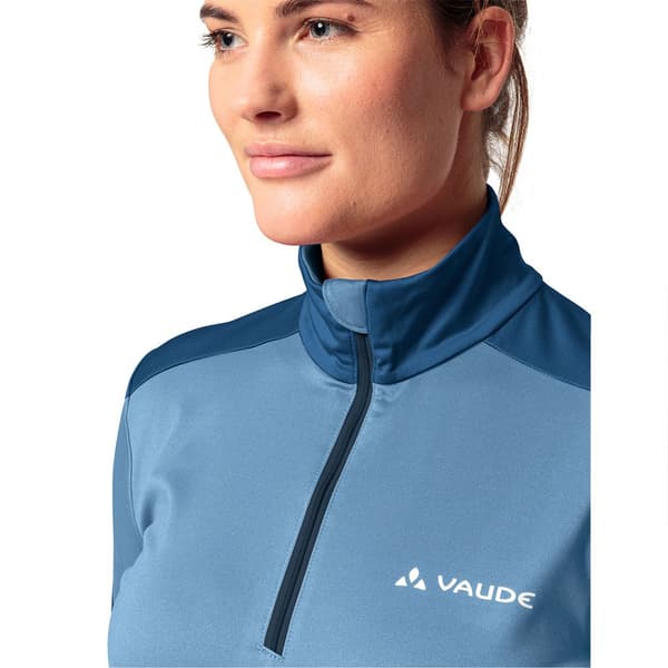 Vaude Livigno Ii Halv Dragkedja Långärmad T-shirt Blå 40 Kvinna