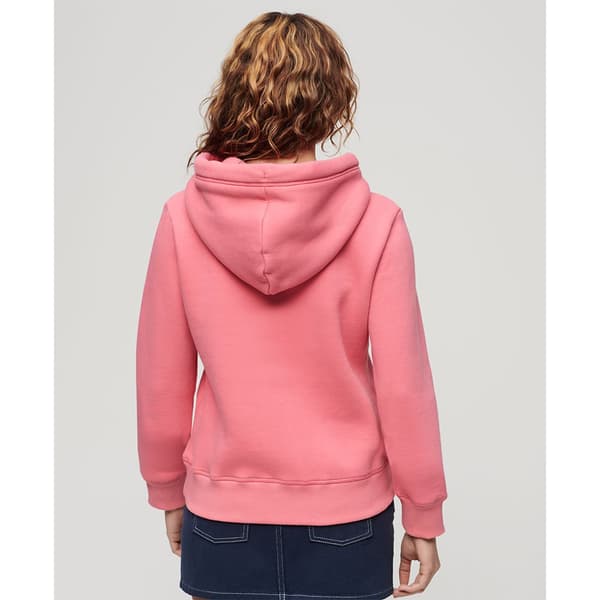 Superdry Essential Logo Tröja Med Huva Rosa S Kvinna