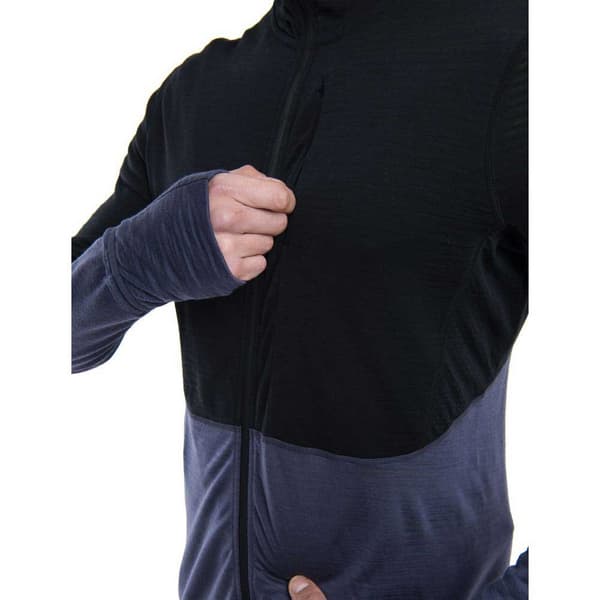Icebreaker Merino 200 Realfleece Descender Kokovetoketjullinen Collegepaita Musta M Mies