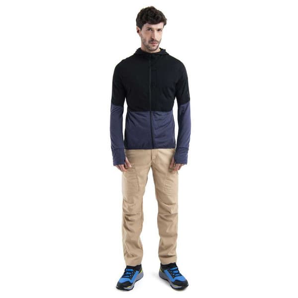 Icebreaker Merino 200 Realfleece Descender Kokovetoketjullinen Collegepaita Musta M Mies
