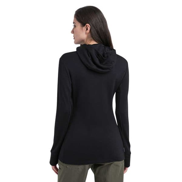 Icebreaker Merino 260 Quantum Iv Sweatshirt Med Lynlås Sort XL Kvinde