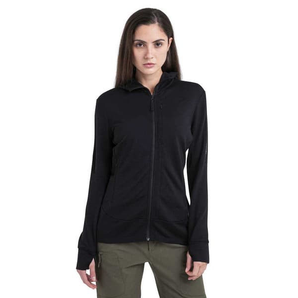 Icebreaker Merino 260 Quantum Iv Sweatshirt Med Lynlås Sort XL Kvinde