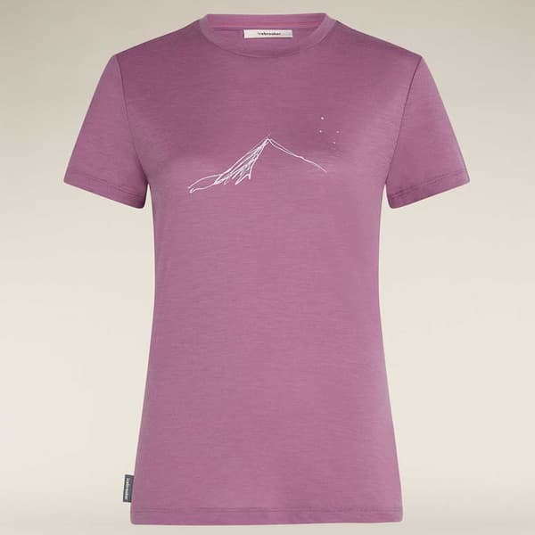 Icebreaker Merino 150 Tech Lite South Constellation T-shirt Med Korta ärmar Lila M Kvinna