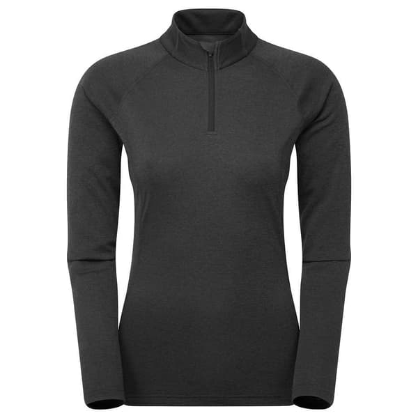 Montane Dart Halv Lynlås Langærmet T-shirt Sort S Kvinde