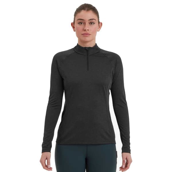 Montane Dart Halv Lynlås Langærmet T-shirt Sort S Kvinde