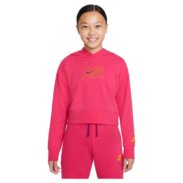 Nike Sportswear Air French Terry Crop Hættetrøje Rosa 12-13 Years Pige