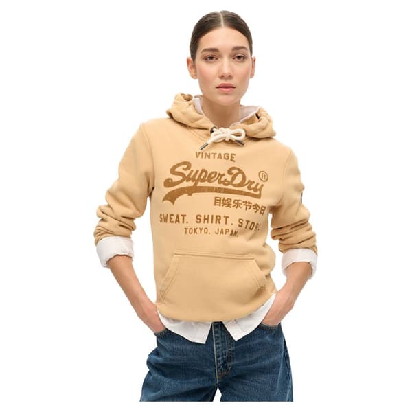 Superdry Classic Vl Graphic Huvtröja Brun M Kvinna