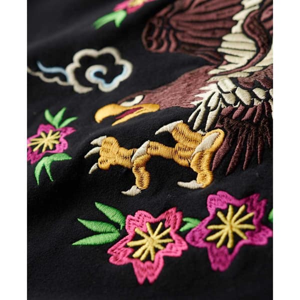 Superdry Suika Embroidered Loose Tröja Svart S Kvinna