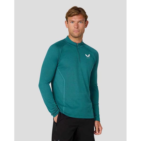 Castore Apex Engineered Knit Halv Lynlås Langærmet T-shirt  S Mand