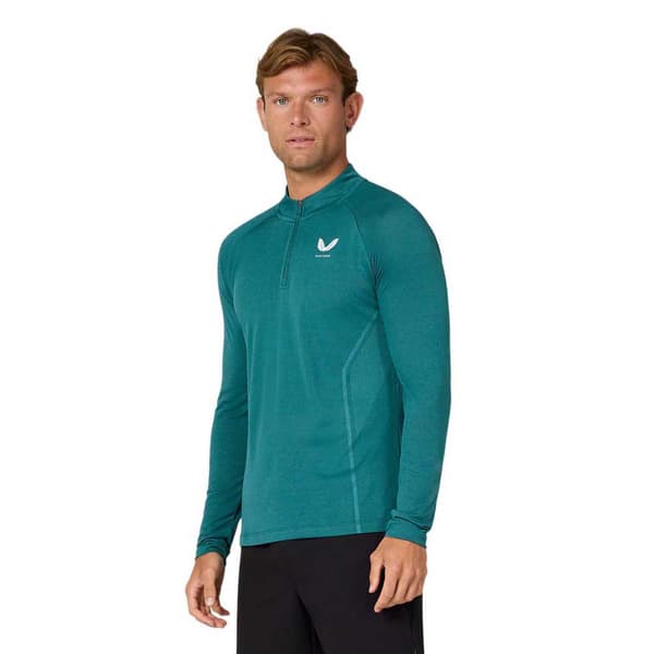 Castore Apex Engineered Knit Halv Lynlås Langærmet T-shirt  S Mand