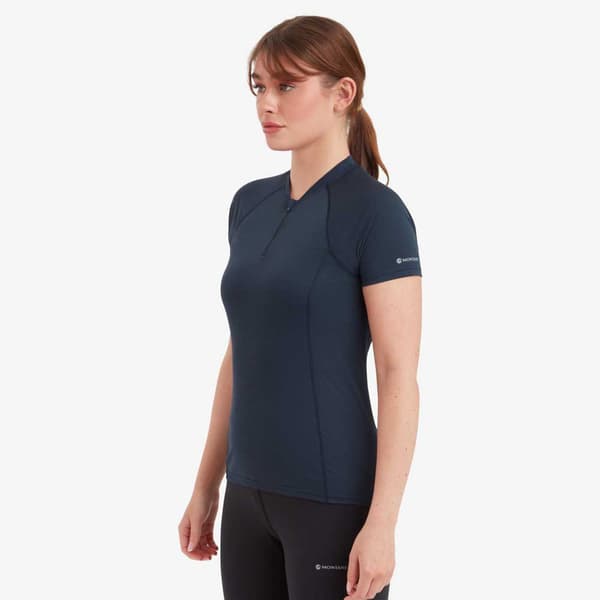 Montane Dart Nano Zip T-shirt Med Korta ärmar Blå XS Kvinna